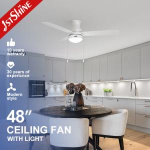 Quality 48 Inch Modern White Ceiling Fan With Light Pull Chain Ac Motor wholesale
