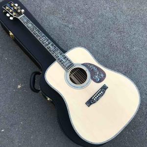 Quality Deluxe Abalone inlays Ebony fingerboard D style acoustic Guitar,OEM Solid Spruce top 41 inch Acoustic electric Guitar wholesale
