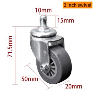Quality 35kg Threaded Castor Wheels , 2 Inch Caster Wheels With Brakes Type wholesale