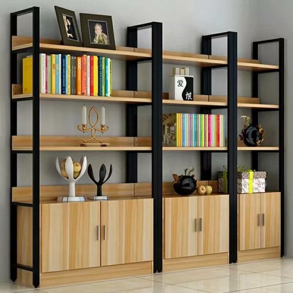 Double-Sided Steel-Wood Bookshelf for Library/Book Shelf/Office Furniture/Booksh