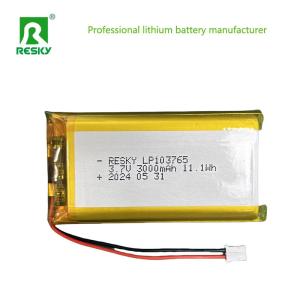 Quality Lithium Polymer Battery Cell 103765 3.7V 3000mAh 11.1wh Small Digital Product wholesale