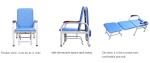 Aluminum Alloy Hospital Folding Chair Bed , Medical Accompany Chair