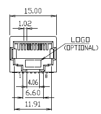 10P 8C Low-Profile RJ45 Jack LPJE12DNL Side Entry SMT No LED Indicator
