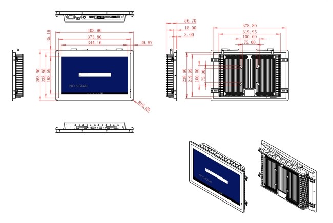 15.6-Inch Compact Android Display for Factory Dashboards and Security Solutions
