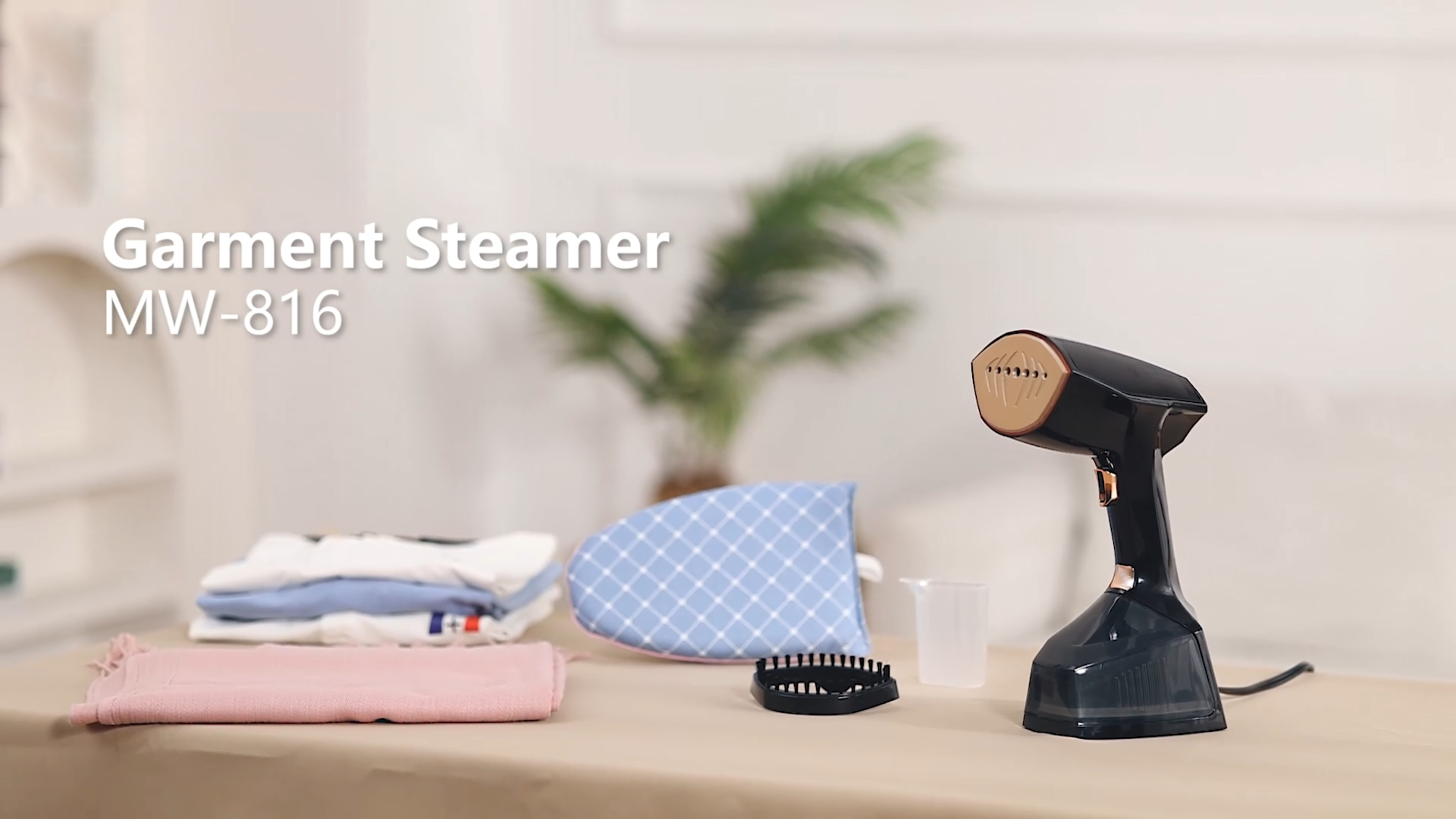 Fabric Wrinkles Removal 2000W Portable Handheld Clothes Steamer with Hair Brush Accessory