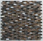 Coffee Stone Glass Kitchen Mosaic Tiles , Interlocking Fireplace Mosaic Tile