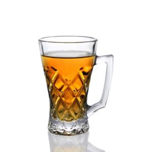 Quality 220ml Classic Pattern Clear Transparent Coffee Mug Tea Glass wholesale