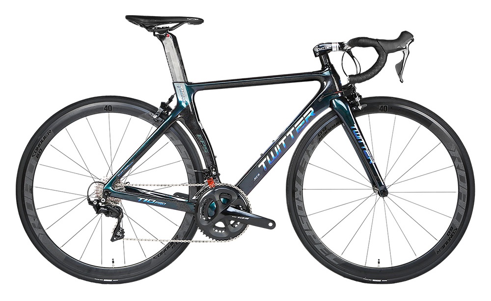 Black Aluminum Road Bike 700C Wheel Size 14kg Single Gross Weight