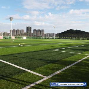 Quality IAAF Artificial Football Grass Soft Feeling 9800 Turfs / Sqm Anti Ultraviolet wholesale