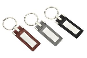 Quality Promotional Custom Leather Keyring Debossing Personalized Logo Zinc Alloy Material wholesale