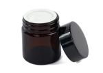 Amber 15ml 50ml Glass Cosmetic Cream Jar With Screw Cap