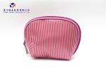 Trapezoid Fashion Design Fabric Makeup Bag Pink Color Size 11.5cm X 5cm X 11.5cm
