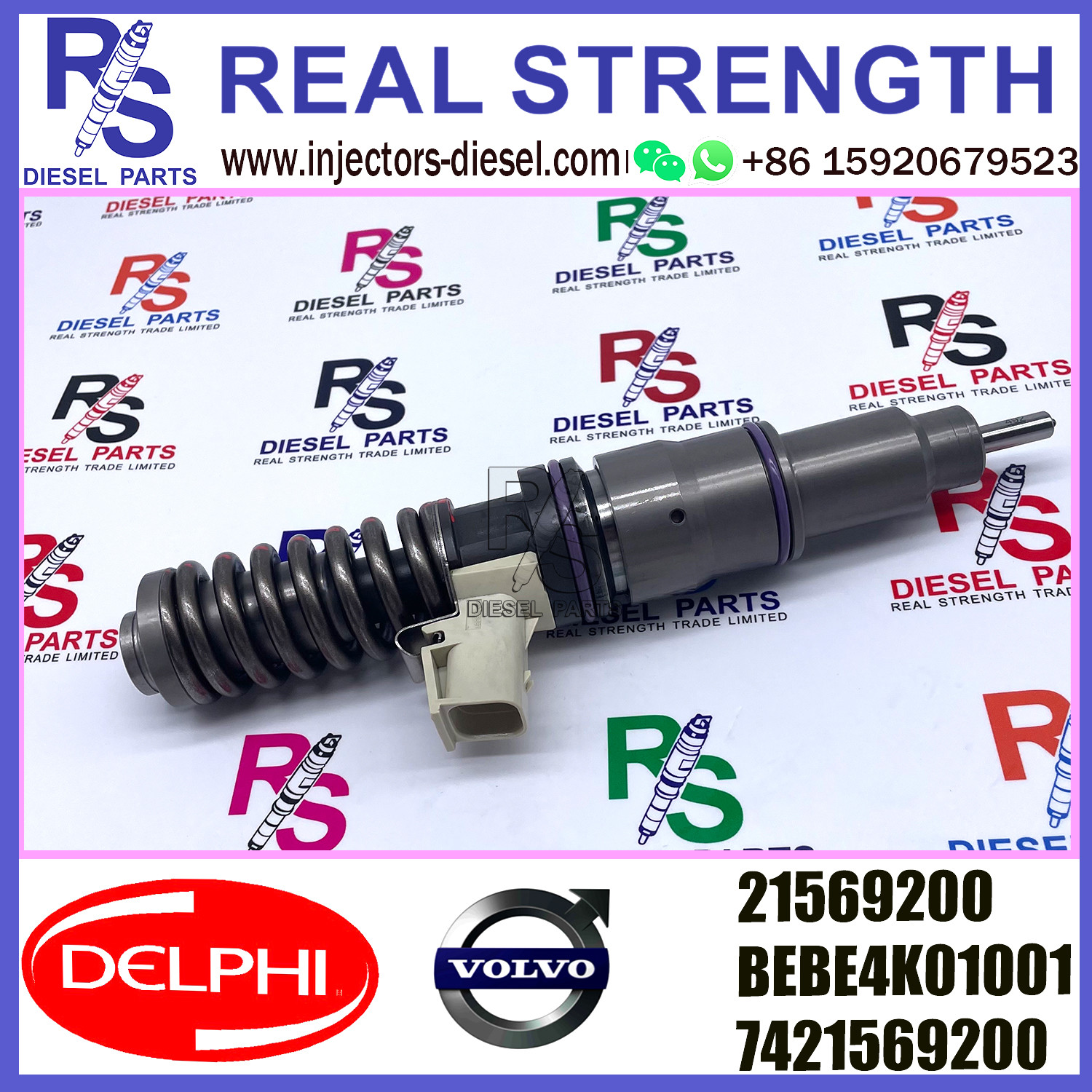 DELPHI 4pin injector 21569200 BEBE4K01001 Diesel pump Injector V-O-L-V BEBE4K01001 7421569200 E3.27 for V-O-L-V MD13
