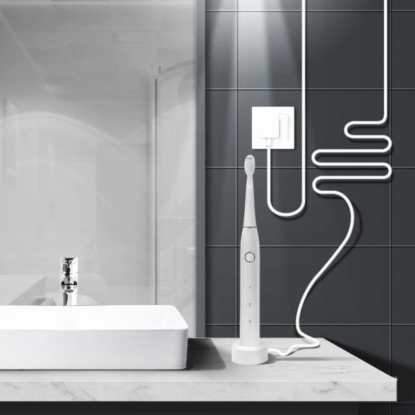 Antiskid Ultrasonic Whitening Toothbrush , Rechargeable Black Toothbrush