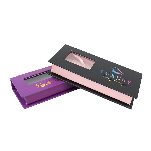 Custom Black Folding Recycled Paper Gift Boxes , Luxury Paper Box With Window