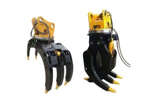 Quality 6-8T Excavator Attachments Hydraulic Grapple For Grabbing Log Stone wholesale