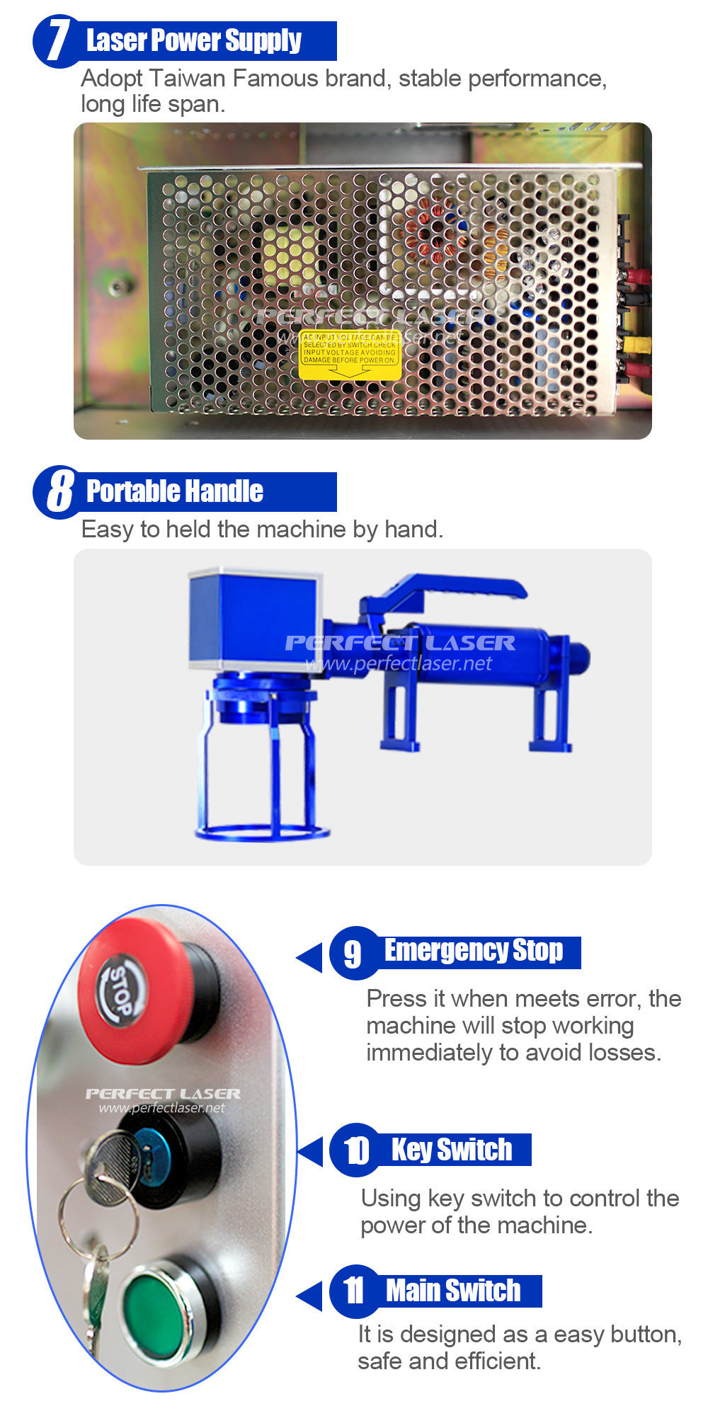 8000mm/s Portable Laser Etching Machine 50W Handheld Random Polarization
