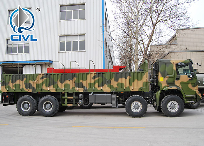 8X8 All tires Driving Heavy Cargo Truck With Heigthen Chassis Cross-Country Green color