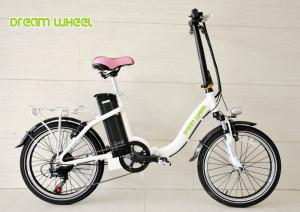 Quality 25km/h Electric Folding Bike 20 Inch Wheels , Ladies Fold Up Electric Bike With Shimano Derailleur wholesale