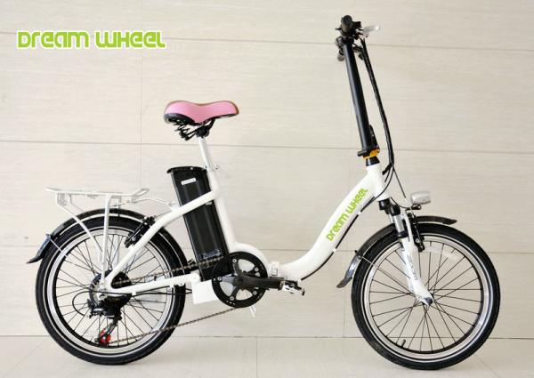 25km/h Electric Folding Bike 20 Inch Wheels , Ladies Fold Up Electric Bike With