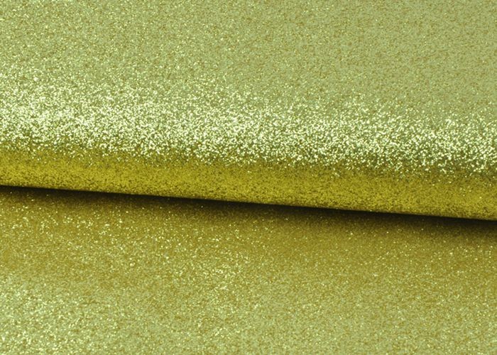 Sparkly Fine Pu Glitter Fabric Eco Friendly PU Synthetic Material Plain Color