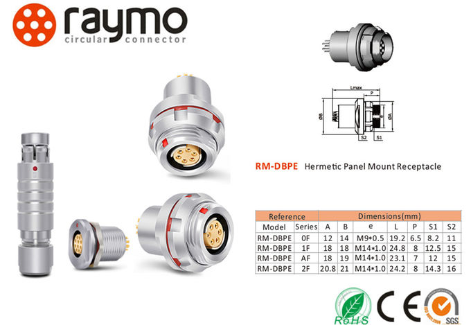 4 Poles Military Circular Connectors DBPE 102 A53 130 Robust Shock Resistant Design