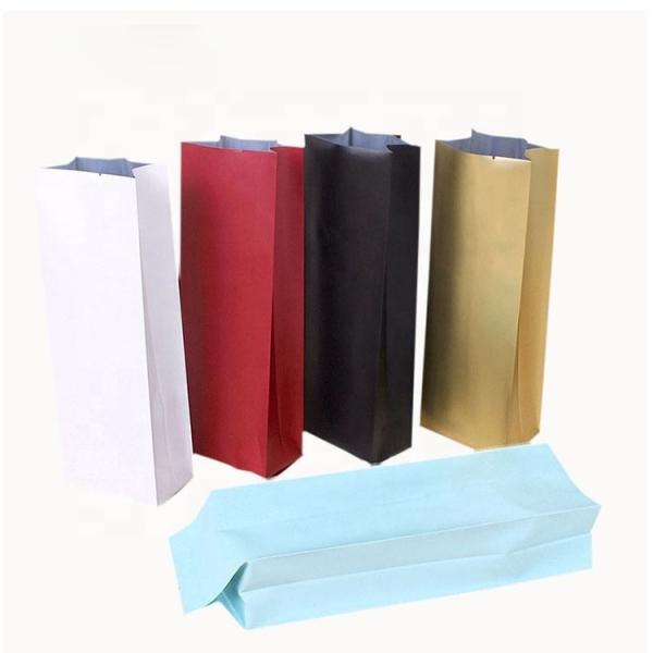Heat Quad Seal Side Gusseted Aluminium Foil Standing Pouch One Way Degassing