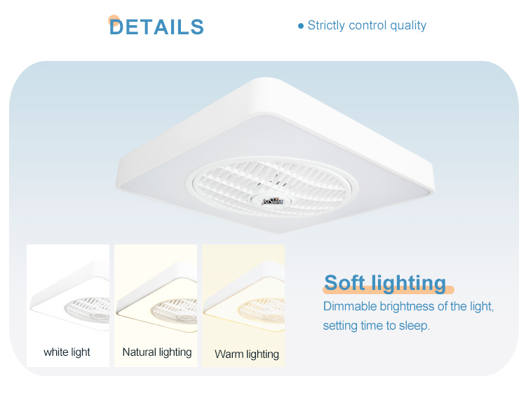 1stshine Bedroom Ceiling Fan Safe ABS Blades and Hidden Blades for Easy Installation