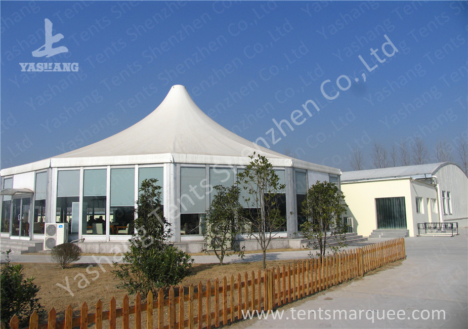 Transparent Glass Wall and Glass Door Gazebo Canopy Tents White PVC Cover