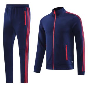 Quality OEM ODM Soccer Football Training Tracksuit Royal Blue Jacket Set wholesale