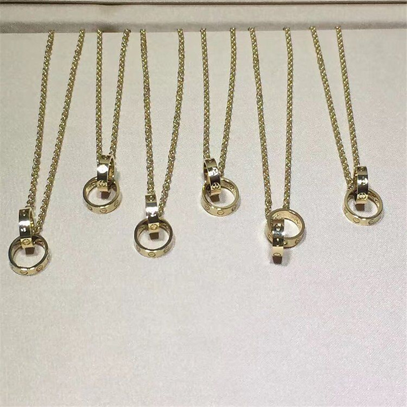 C double ring necklace 18k gold white gold yellow gold rose gold bracelet Jewelry factory in Shenzhen, China