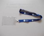 Promotional neck lanyard with plastic sleeve, name badge lanyards,