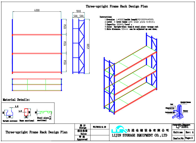 Four Layers Industrial Storage Rack Capacity 200kg / Layer Corrosion Protection