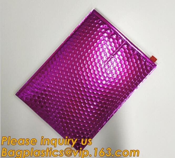 Cosmetic Pink Slider Padded Bag/Silver k Bag With Bubble,Padded Envelopes Cheap Aluminium Foil k Holographic
