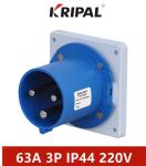 PA Panel Mounted Industrial Plug IP44 63Amp 230V 3 Pole IEC Standard