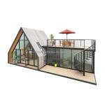 Small Wooden Houses Cabin/Tiny Triangle Shape Steel Structure A-Frame House Kit