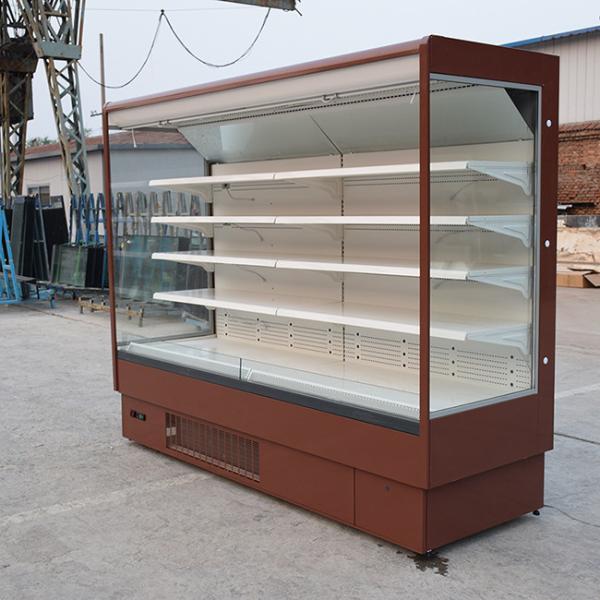 Automatic Defrost Refrigerated Display Cabinet Vertical Open Air Curtain