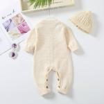 Custom Baby Winter Bodysuit 100% cotton Cable Knitted New Born Baby Rompers