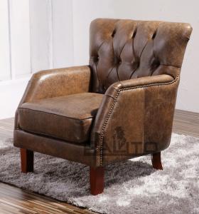 Quality classical old style leather arm chair,#2042 wholesale