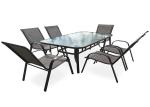 7 Piece Modern Metal Steel Outdoor Patio Dining Tables Chairs Garden Furniture