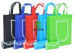 Foldable PP Non Woven Shopping Bag Eco Friendly Custom Logo Printed Portable