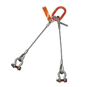 Quality 38mm Double Leg Wire Rope Sling With Flemish Eye Sleeve And Thimble wholesale