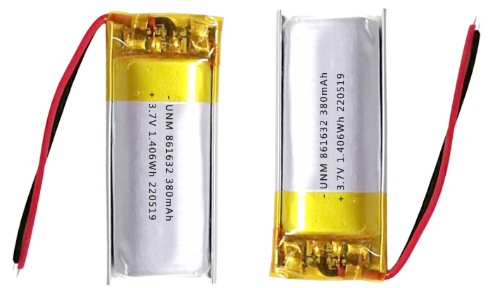 1S LiPo Batteries 3.7V 380mAh Rechargeable Li-polymer Battery 861632 for Table Lamp