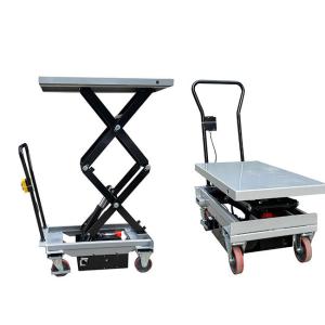 Quality 800kg Mobile Manual Scissor Lift Tables Double Scissor Max Height 55.51in wholesale
