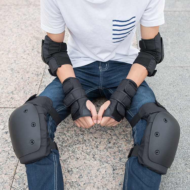 Adjustable S-L Protective Gear Set for Bicycle Skating Knee Pads Wrist Guard Elbow Pads
