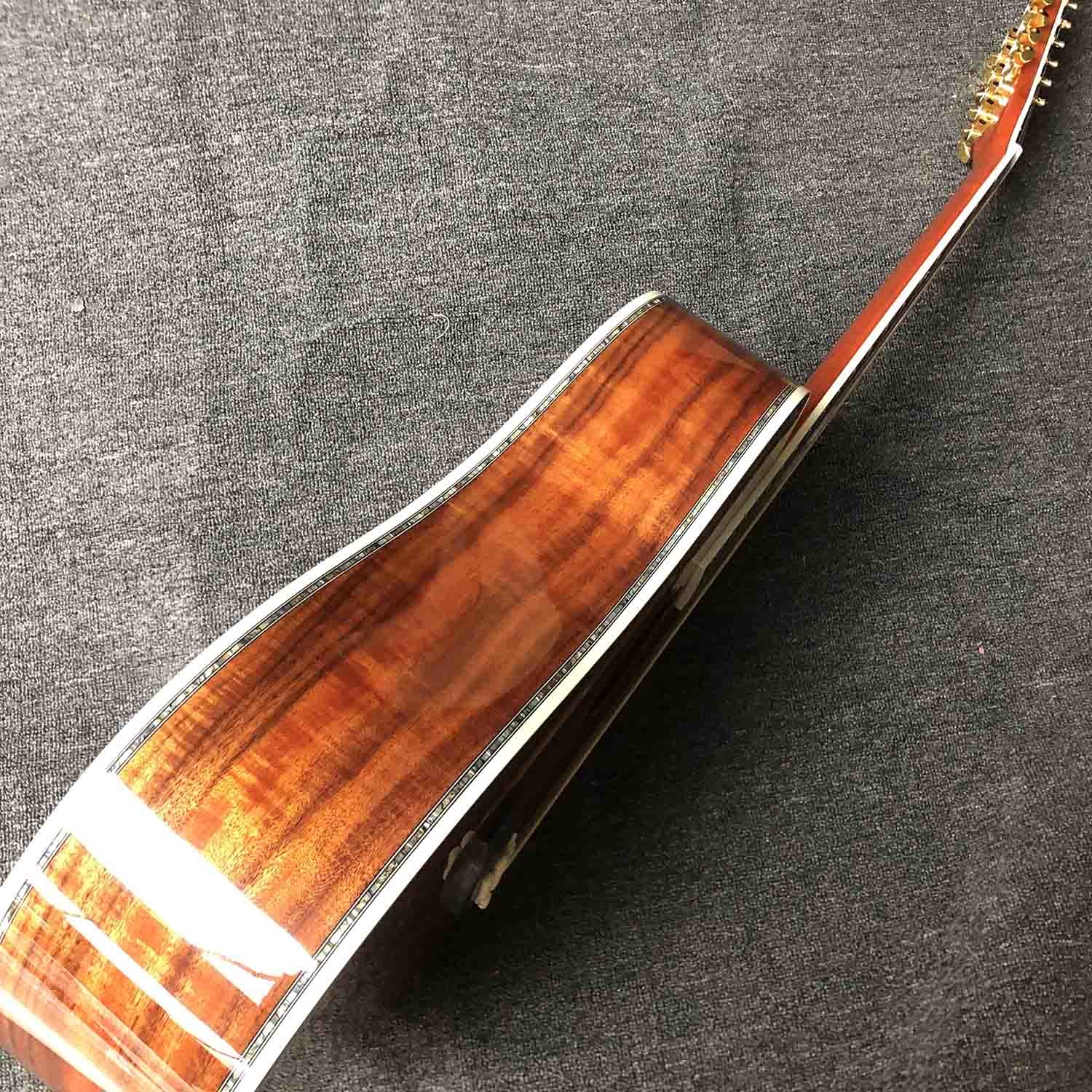 Custom KOA 12 Strings Left Handed KOA Wood Acoustic Guitar