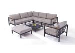 Modern Seaside Outdoor Aluminum Sofa Set With Wooden Armtop