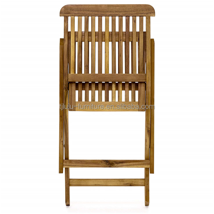 3-Piece Folding Acacia Wood Bistro Set Perfect for Outdoor Dining and Entertaining