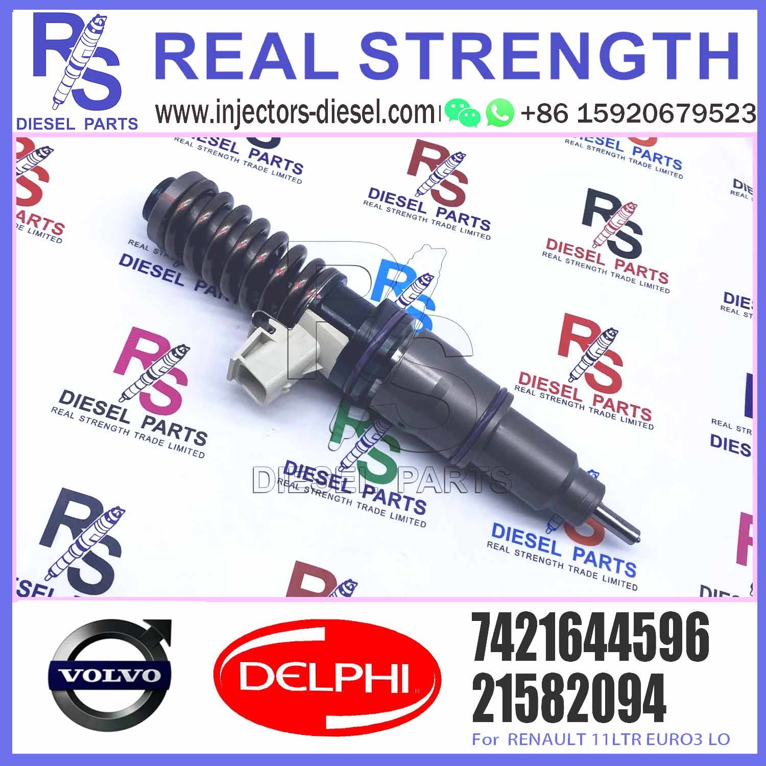 Diesel Fuel Injector 21644596 7421582094 7421644596 21582094 21644596 85003948 BEBE4D35001 For RENAULT 11LTR EURO3 LO