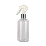 Luxury Transparent Spray Bottle Round Shoulder PET Anodized Aluminum Trigger